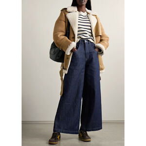 FRAME The Skater Wide Leg Jeans Womens Size 23 Dark Wash Denim High Rise